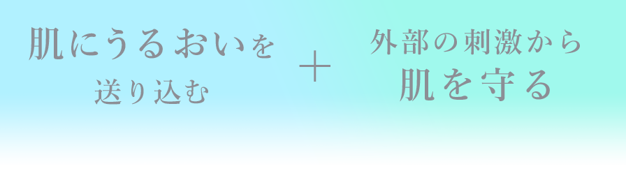 肌にうるおいを送り込む+外部の刺激から肌を守る