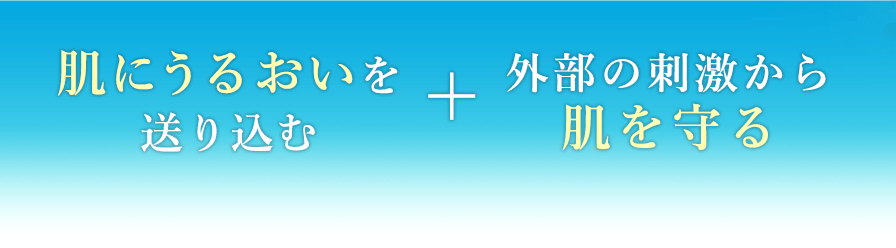 肌にうるおいを送り込む＋外部の刺激から肌を守る